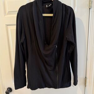 Bordeaux Black Drape Front Jacket
